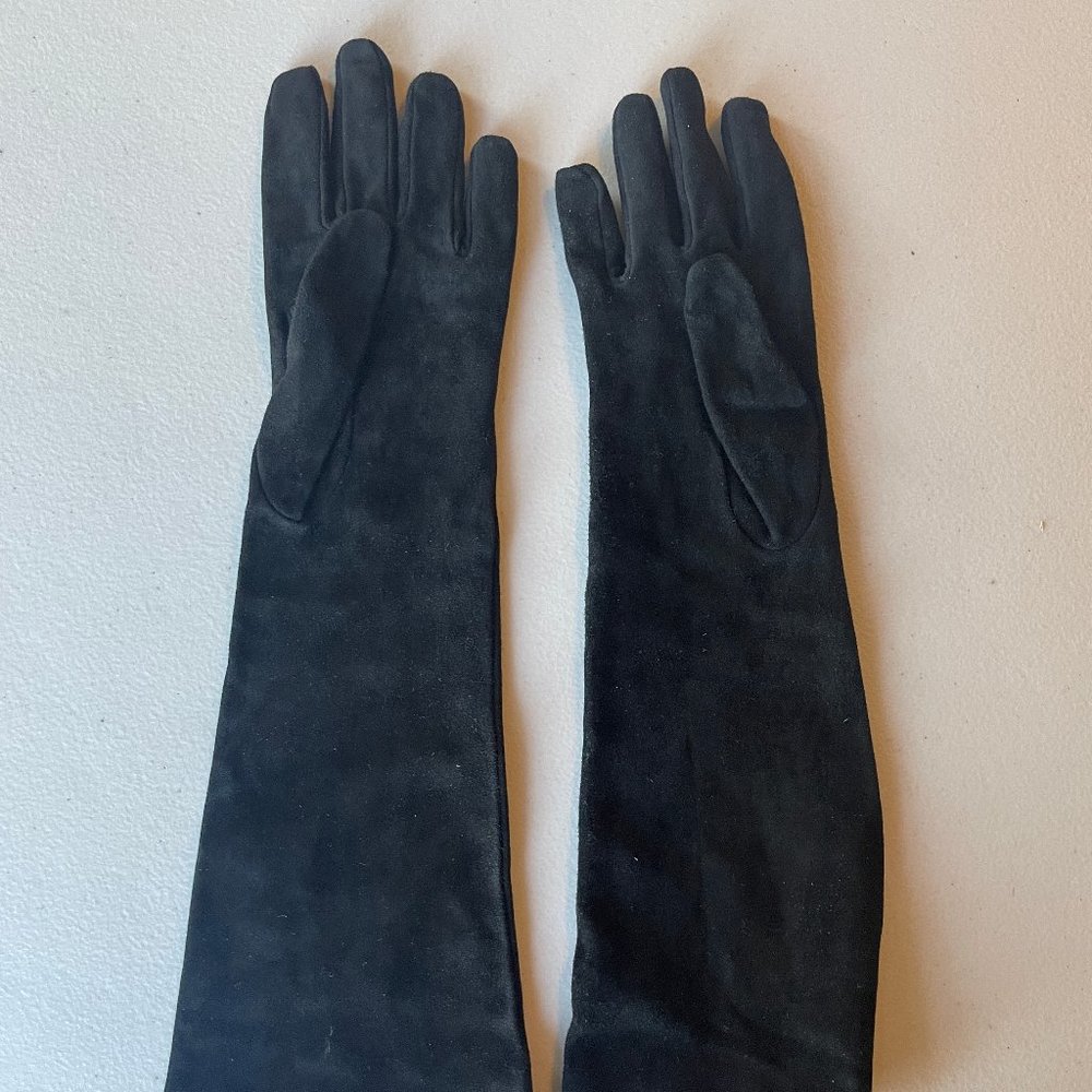 Ralph Lauren Purple Label Suede Gloves - Black